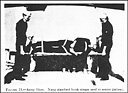 Figure 11.--Army litter. Navy standard bunk straps used to secure patient.