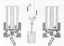 Section Drawing of Gardner Feed Action Showing Method of Indexing Cartridges for Loading