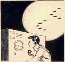 Figure showing two groups of planes and their display on the radar.