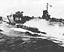 Little Space to Beach Among the Wreckage. Note the LSM Beach Mat in the Foreground.
They Proved very Beneficial on D-Day