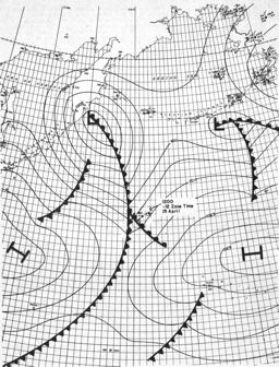 Weather Map; 0100 GCT 15 April 1942