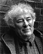 A black and white portrait of writer Seamus Heaney 