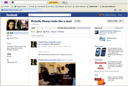 Michelle Obama looks like a man Facebook Page
