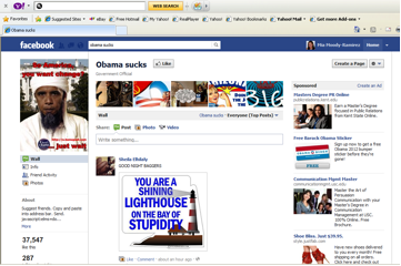 Obama Sucks Facebook Page