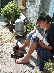 Monica with Minnie the cat