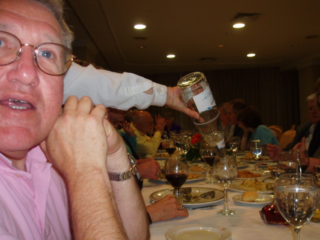 dinner with Terry Sharrer in the foreground