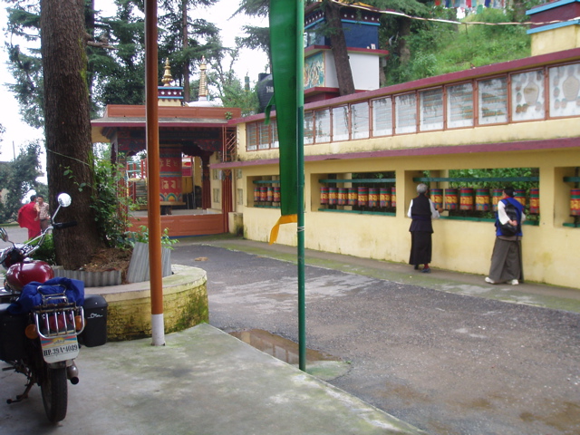 turning prayer wheels