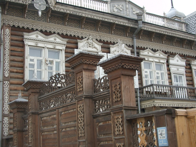 carved wood house