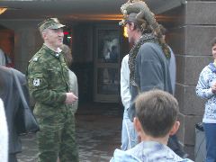 Iguana head and boa shoulders meets a soldier