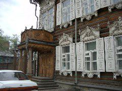 carved wood house