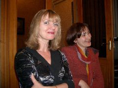 Irena and Vera getting ready to join in the singing