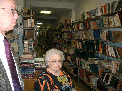 Evelyn at the departmental library