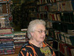 Evelyn at the departmental library