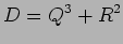 $\displaystyle D = Q^3 + R^2$