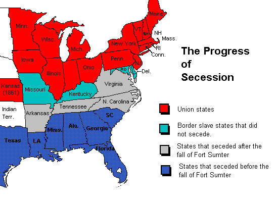 Usa Map Civil War