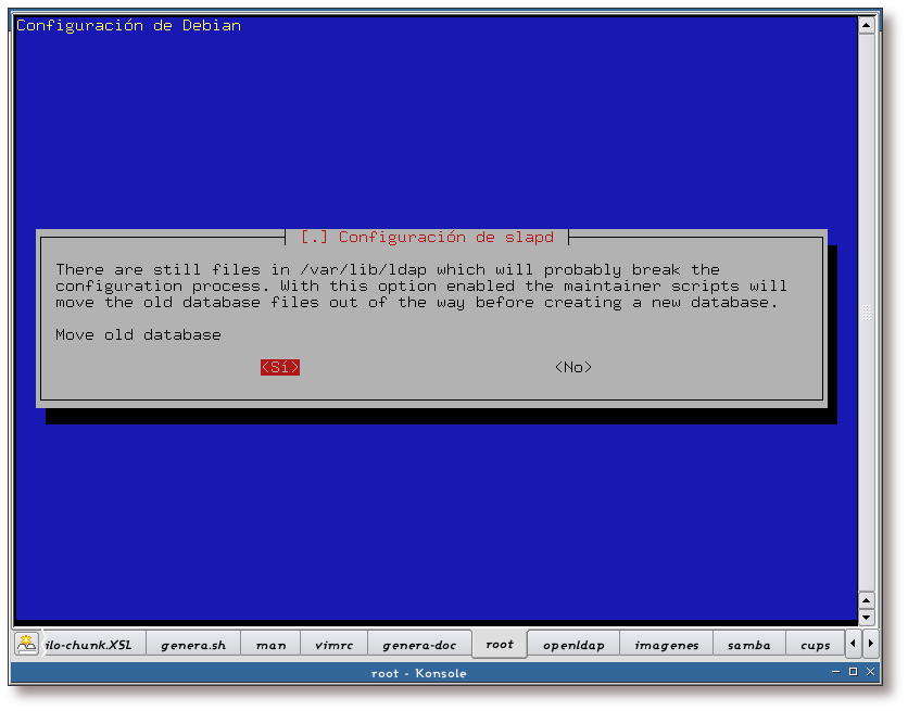 Configuración de slapd, ¿mover los datos antiguos?