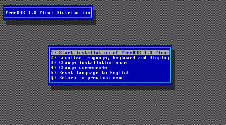 FreeDOS screenshot FreeDOS screenshot