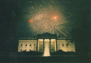 [Fireworks over White House]