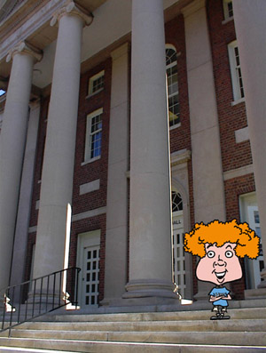 Arnie on the steps of Manning Hall