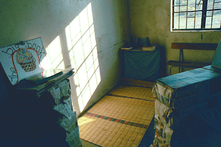 Because there is no electricity in the school, this library corner at Manubomvu Primary School is located near a window to make use of natural light.