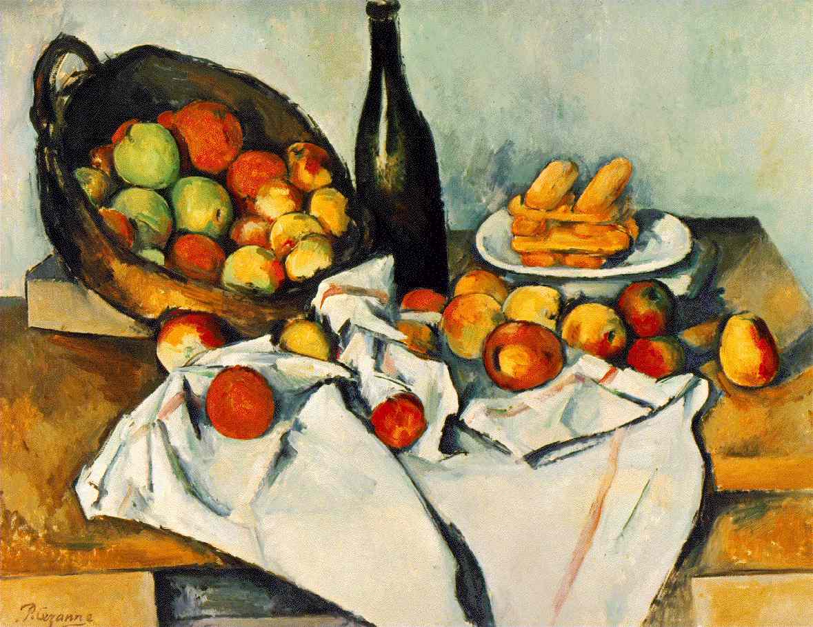 Still lifes Paul Cézanne, Still Life with Basket of Apples, 1890-94, Art Institute of Chicago, Chicago, IL, USA.