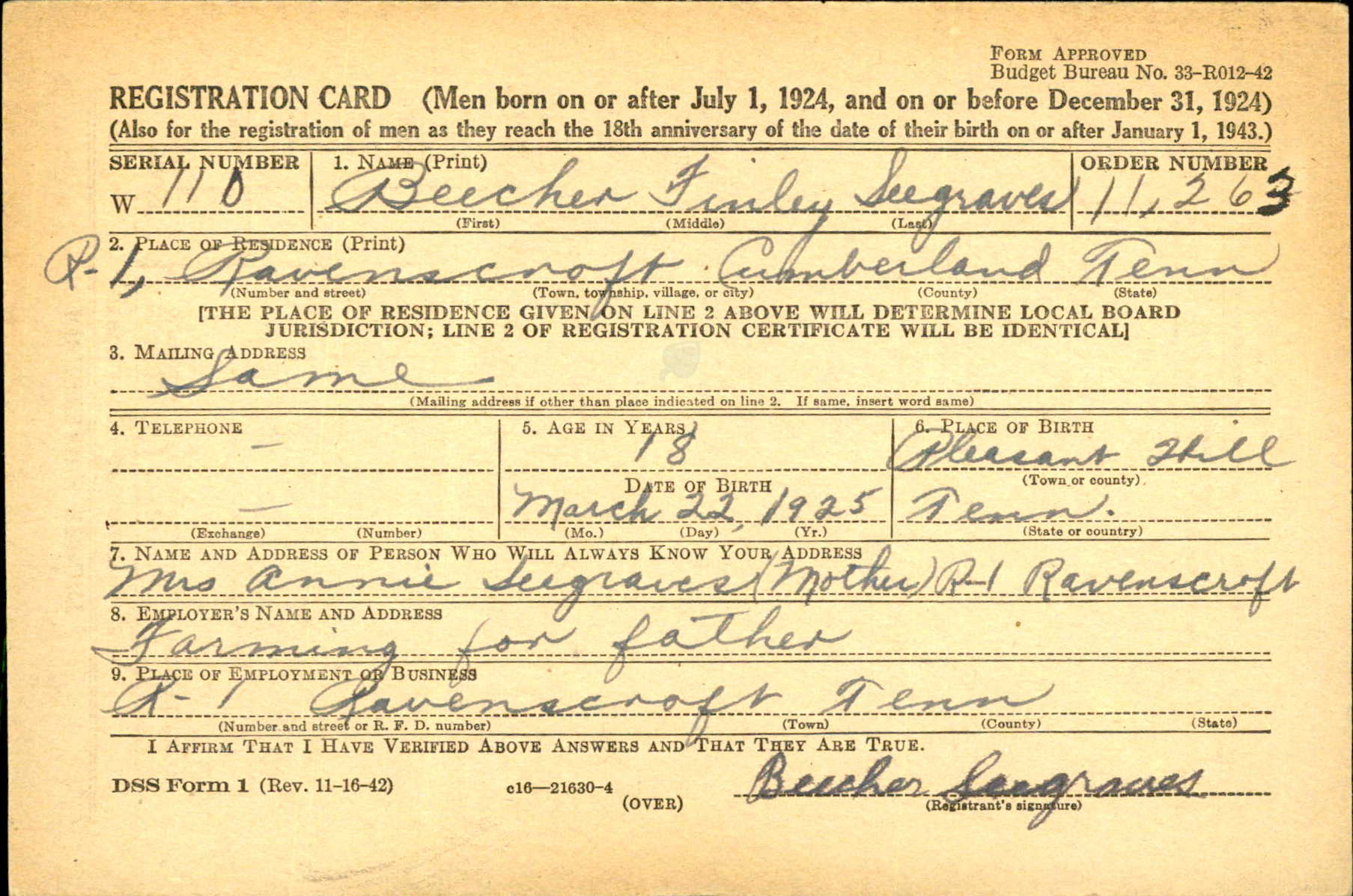 Draft Card
