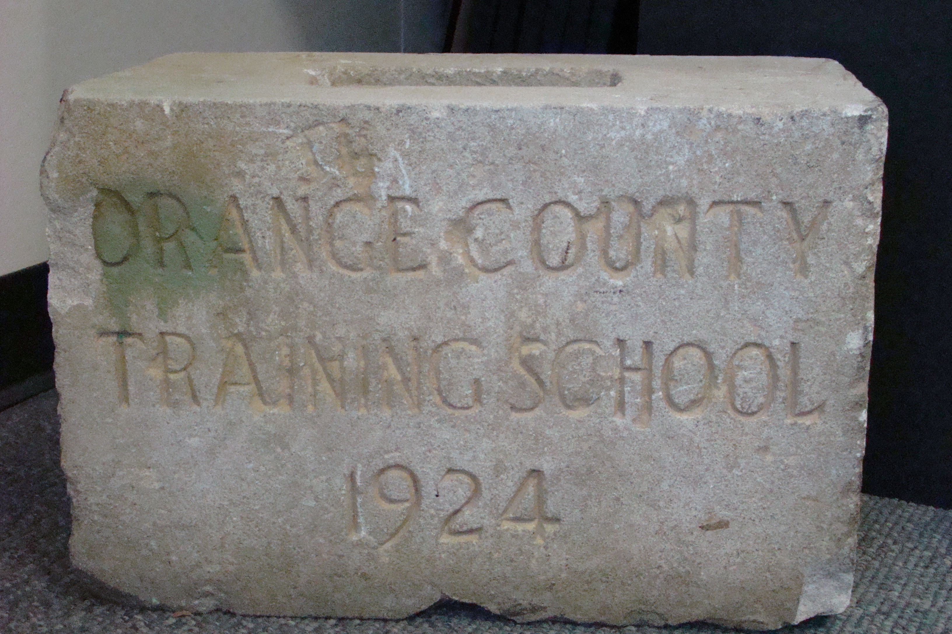 Orange County Training School cornerstone