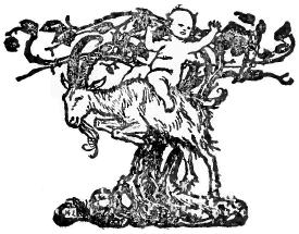 Peter Pan riding his goat