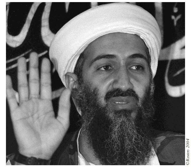 Usama Bin Ladin at a news conference in Afghanistan in 1998