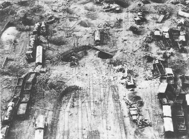 WWII 8X10 AERIAL RECON PHOTO 8TH USAAF OVER COBLENZ GERMANY DESTRUCTION LOOK 