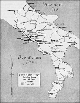Southern Italy: Principal Roads and Airfields