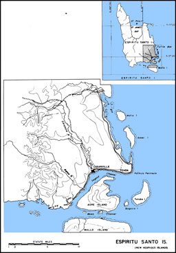 Map: Espiritu Santo Island, New Hebrides