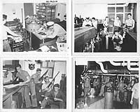 Album S-585, pages 16 and 17: USS Cebu crew members at work on board their ship