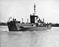 Photo # 26-G-1605:  USS LCI(L)-191 underway in a harbor, probably circa February-March 1943