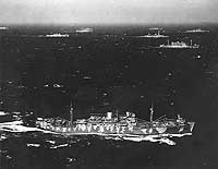 Photo # 80-G-2408:  USS Neville at sea with an Atlantic convoy, February 1942