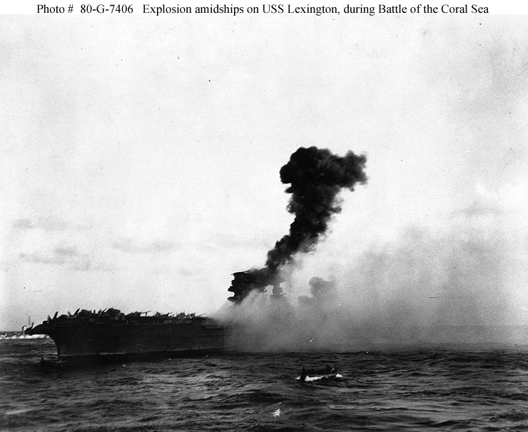 Battle Of The Coral Sea Sinking Of Uss Lexington