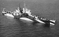 Photo # 80-G-214200:  USS Houston off Norfolk, Virginia, 12 January 1944