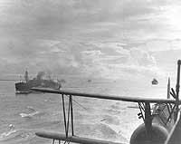 Photo # 80-G-231855:  USS Crescent City steaming out of the Guadalcanal-Tulagi area, 9 August 1942