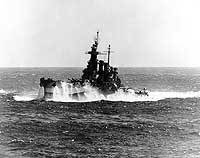 Photo # 80-G-301356:  USS North Carolina wearing her second version of Camouflage Measure 32, Design 18D, 12 December 1944.