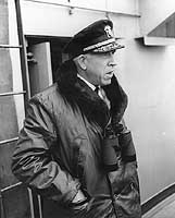 Photo # 80-G-59419:  Rear Admiral John L. Hall, Jr., during the Normandy invasion, June 1944