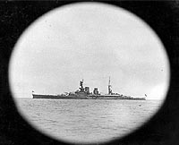 Photo # NH 525-A:  British battlecruiser Repulse seen through a porthole, circa 1922-24