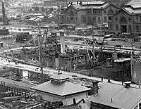 Photo # NH 42572-A:  USS Lake Gedney in drydock at the Philadelphia Navy Yard, 15 August 1919