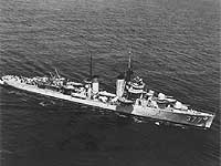 Photo # NH 43518:  USS Perkins returning from a Fleet cruise, 28 April 1938