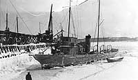 Photo # NH 45287:  USS Satilla in the ice at Rockland, Maine, during the Winter of 1917.  Photographed by Alton Blackinton.