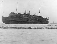 Photo # NH 45640:   USS Narragansett stranded on the Isle of Wight, circa 1 February 1919