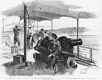 Photo # NH 45740: Scene on board USS Mount Vernon (later renamed Mount Washington) during operations in the Potomac River in mid-1861