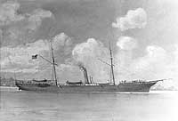 Photo # NH 46205:  USS Memphis underway during the Civil War.  Artwork by R.G. Skerrett.