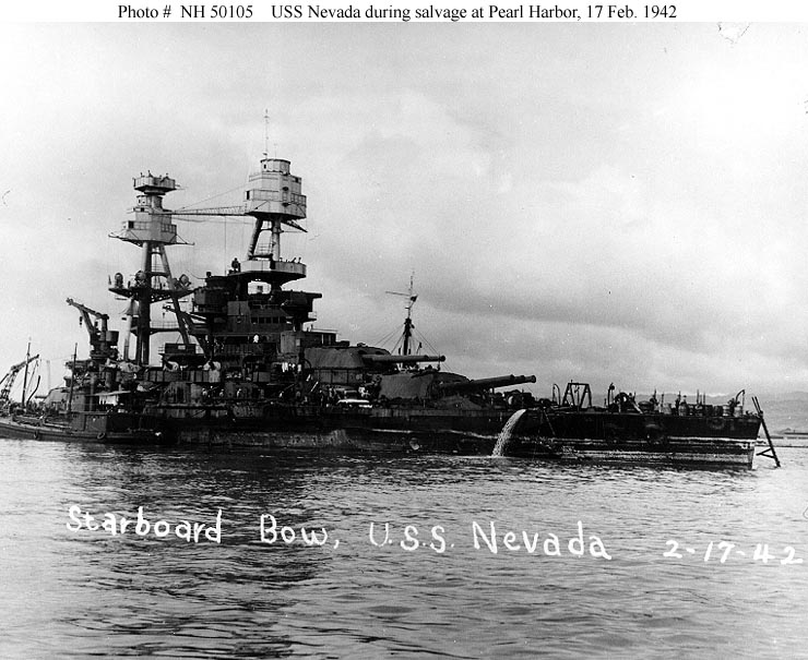 Salvage Work On Uss Nevada December 1941 April 1942