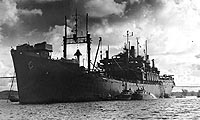 Photo # NH 50132:  USS Tangier in the south Pacific area, July 1944.