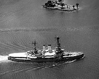 Photo # NH 50195:  German battleship Schlesien in the Panama Canal, March 1938